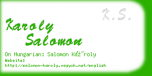 karoly salomon business card